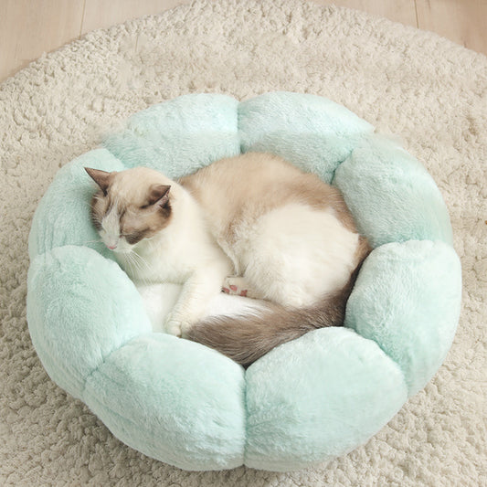 Winter Velvet Cat Bed – Runde Katzenhöhle warm