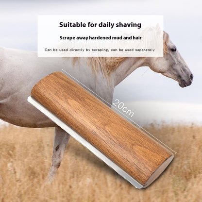 20cm Solid Wood Serrated Sweat Scraper For Horse Horse Cleaning Beauty Tools