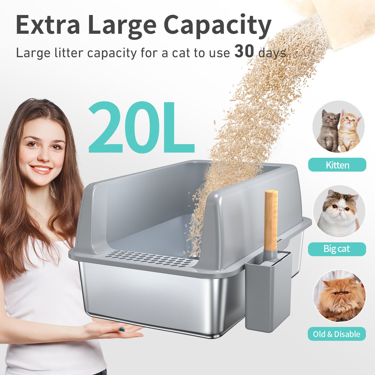 Stainless Steel Cat Litter Box