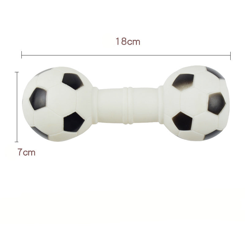 Dog Toys Football Dumbbell Shaped Dog Squeeze Squeaky Pet Chew Toy