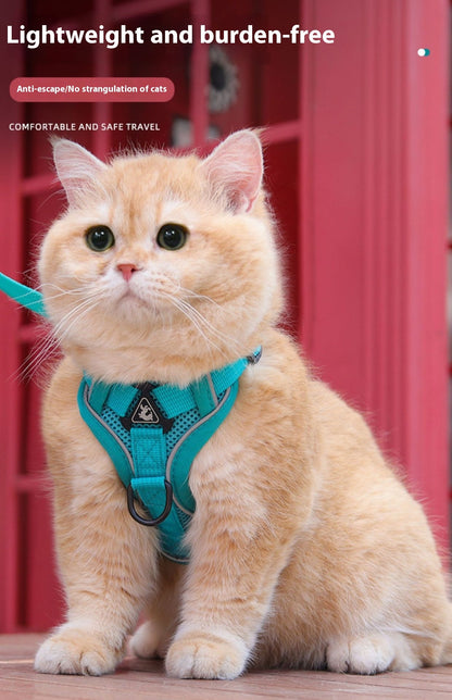 Hundegeschirr Weste mit Leine - Atmungsaktiv & Anti-Verlust für Hunde & Katzen