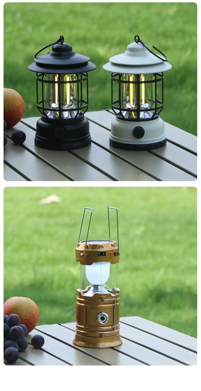 Outdoor Lamp Retro Revolving Lantern Camping Tent Lamp Camping Lamp Rechargeable Portable Lamp Atmosphere Lamp - Alles für deine Haustiere 
