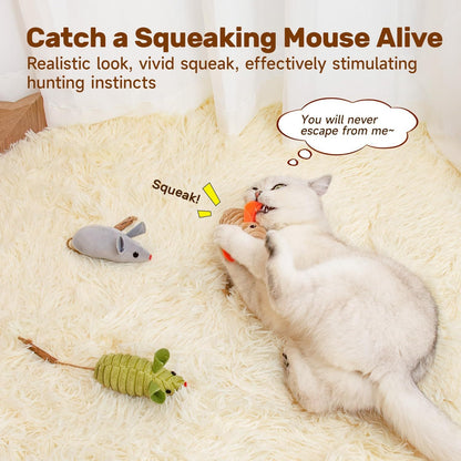 Potaroma Cat Toys  Squeak Mice Interactive Catnip Silvervine Animals Toys For Indoor Kittens  Cat Nip Chirping Toy Cat Chew Exercise Toy For All Breeds And Species