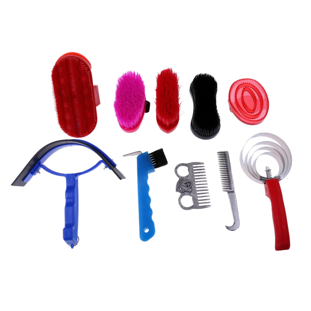 10-teiliges Horse Grooming Kit mit Tasche