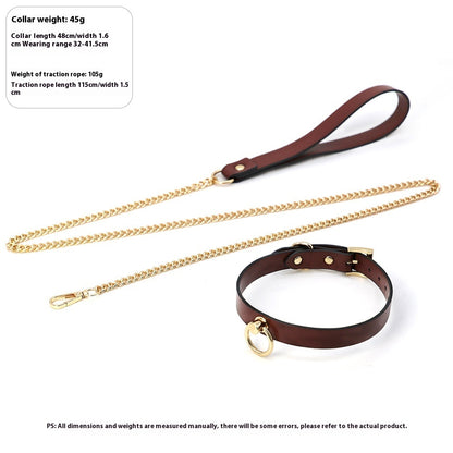 Leather Genuine Cowhide Neck Binding Collar