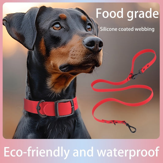 Das Set aus Halsband und Leine aus Silikon für Haustiere ist für kleine und große Hunde geeignet, wasserdicht und leicht zu reinigen