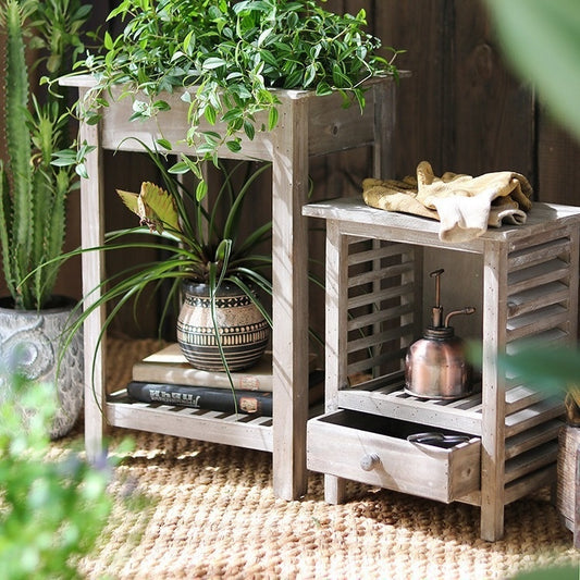 Solid Wood Storage Rack – Retro Multifunktion Regal