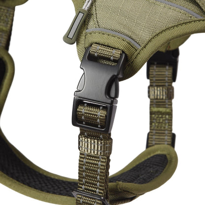PETMARVEL High-Perfomance Tactical Dog Harness With Poop Bag Holder, No Pull Front Clip & Metal Buckles, Brown S