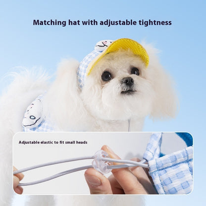 Pet Dog Cat Hat Outdoor Sunshade Anti-strangulation Hand Holding Rope Chest Strap