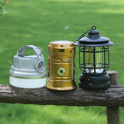 Outdoor Lamp Retro Revolving Lantern Camping Tent Lamp Camping Lamp Rechargeable Portable Lamp Atmosphere Lamp - Alles für deine Haustiere 