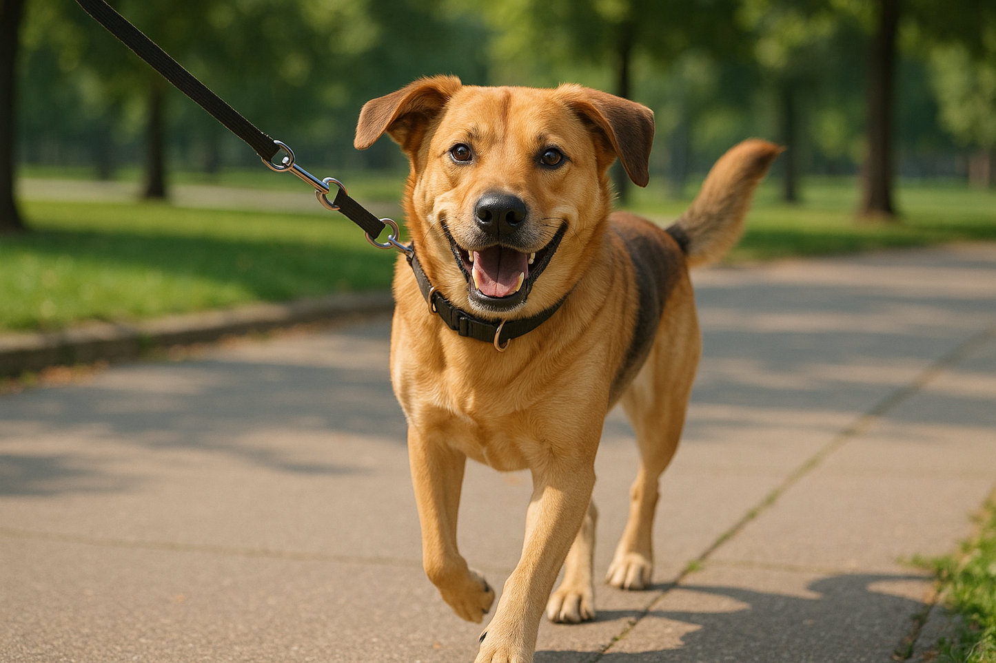 Hund an der Leine 