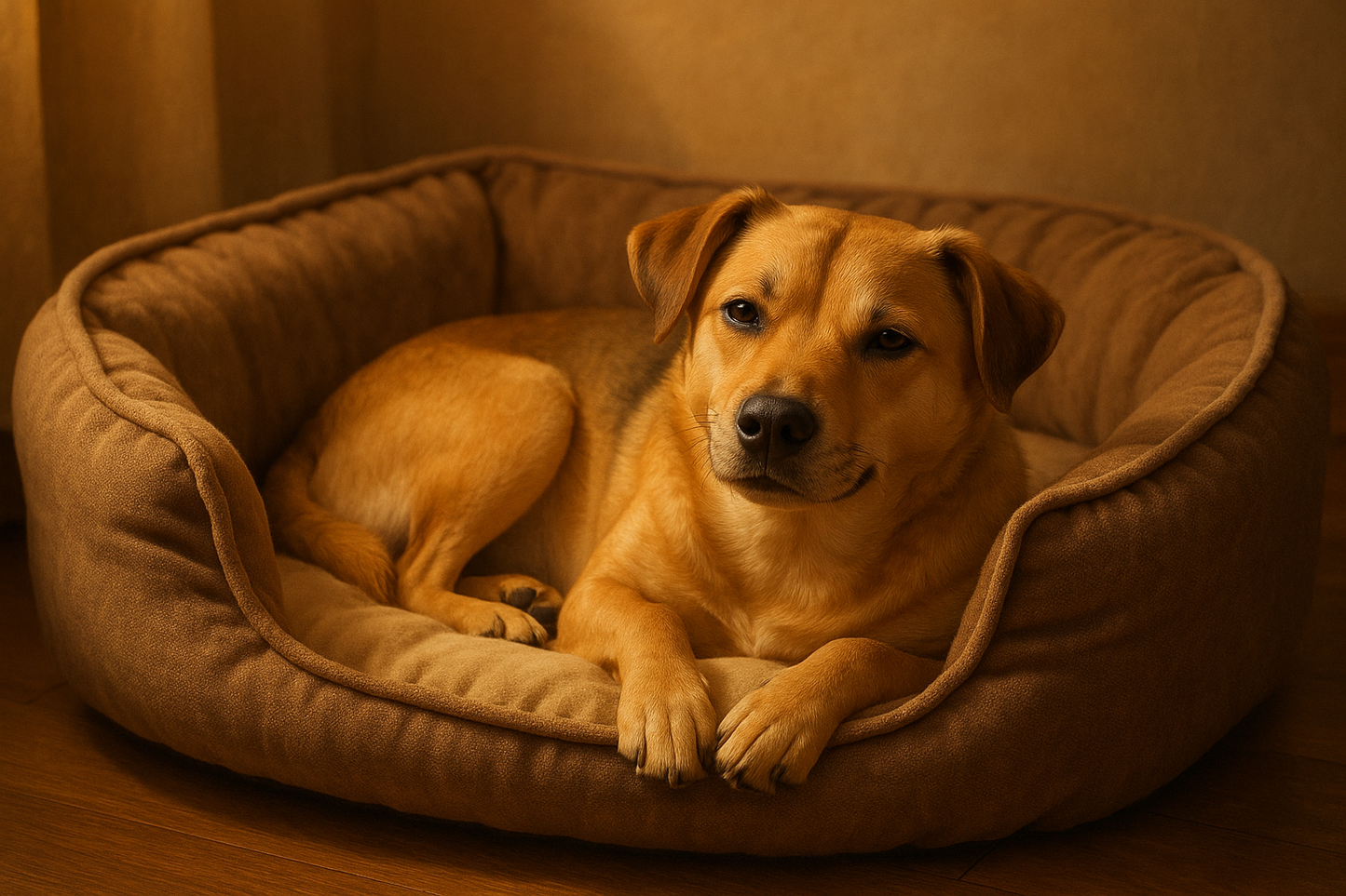Hund im hubdebett